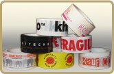verschiedene Rollen bedruckten Klebebandes